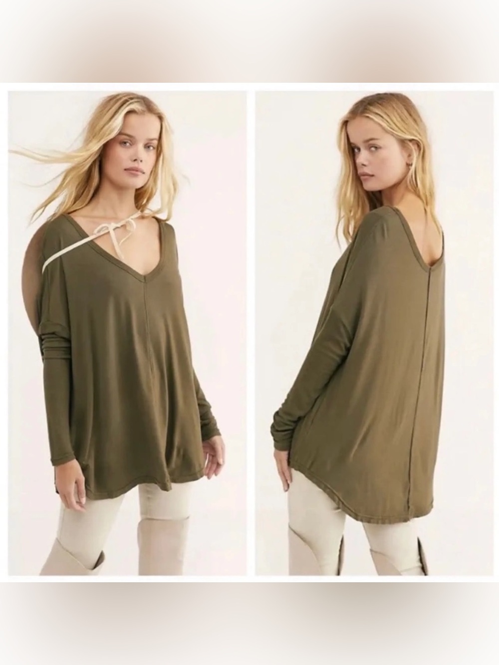 🆕 Free People Moonshine V-Neck Tunic Top Size XS